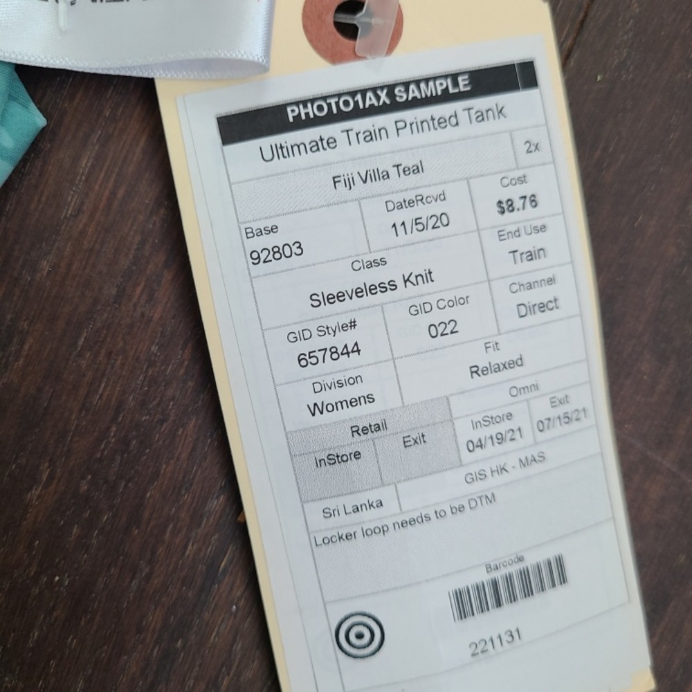 Athleta Brand Ultimate Train Tank~Turqoise Patterned - Picture 4 of 5